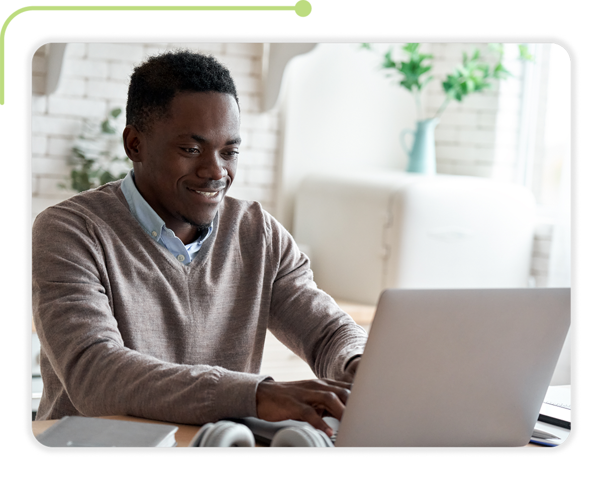 A picture of a woman working with Therap application on a laptop